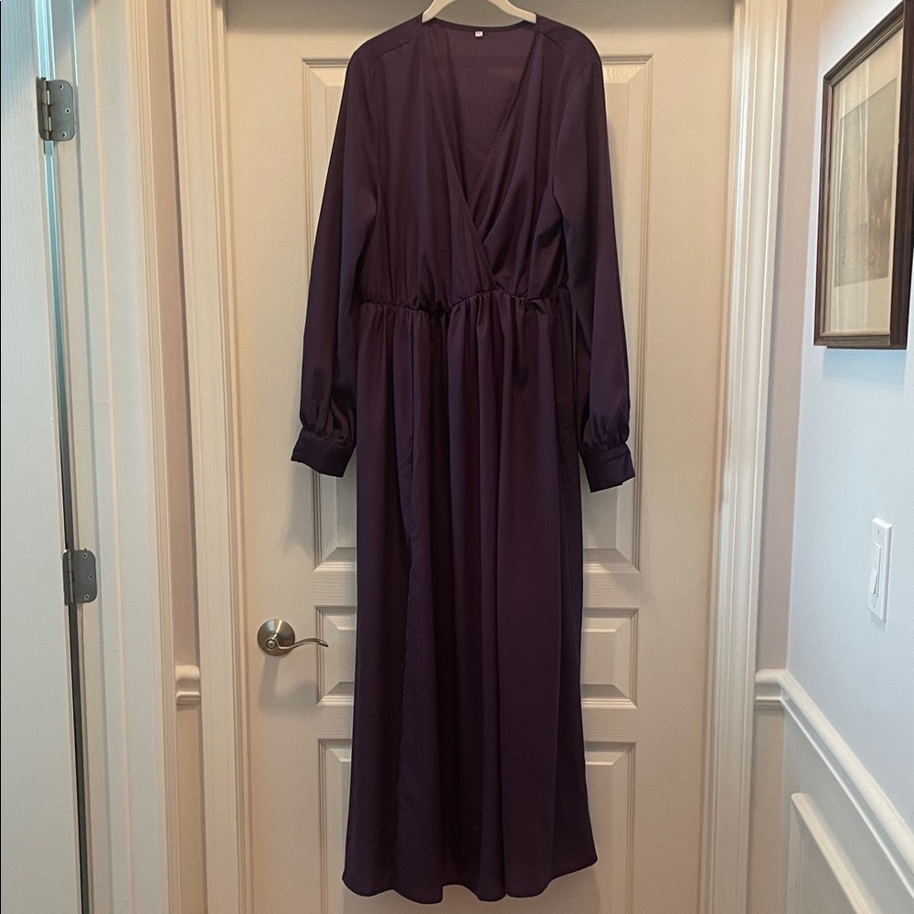 Deep Purple Long Sleeve Dress